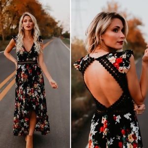 Graceland Floral High Low Maxi Dress